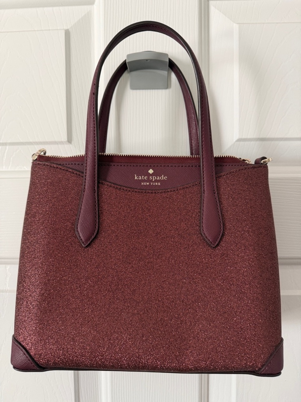 Kate Spade Glitter Convertible Crossbody in Deep Nova